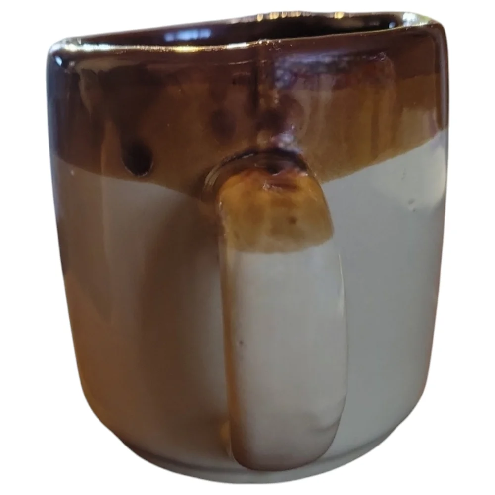1 Vtg 70's Dip Glazed Interpur Earth Tones Tricolor Coffee Tea Cup Mug Taiwan